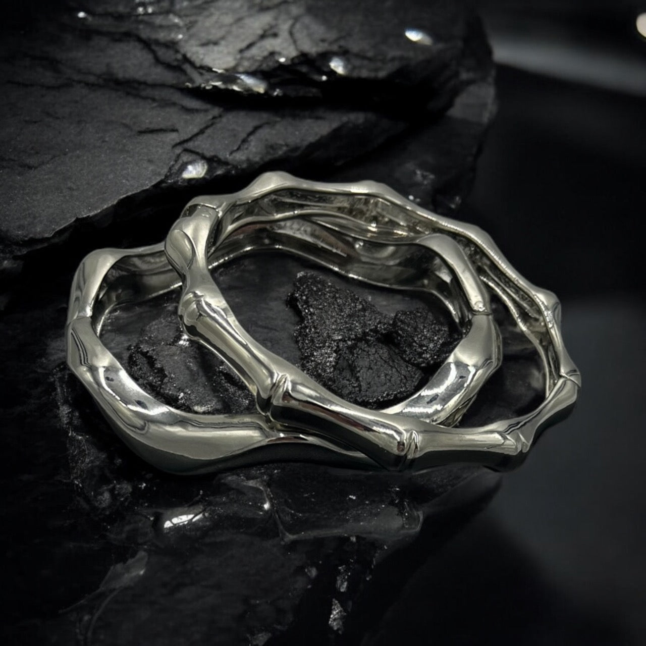 Silver bamboo bangle